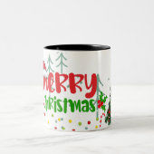 Klassieke kerstpictogrammen tweekleurige koffiemok (Center)