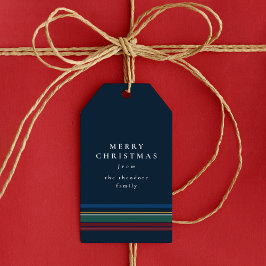 Klassieke kerstplaid eenvoudige elegante vakantie cadeaulabel