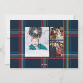 Klassieke kerstplaid foto feestdagenkaart (Achterkant)