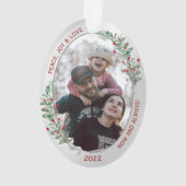 Klassieke kerstPlanten Silver Lijst Foto Ornament (achterkant)