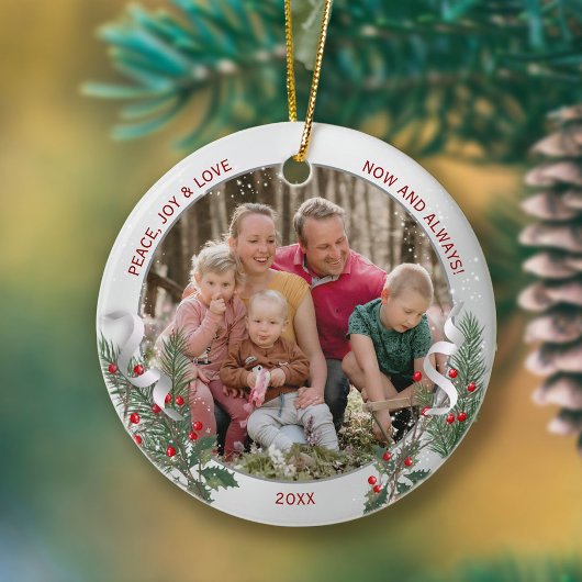 Klassieke kerstPlanten Silver Lijst Foto Ornament