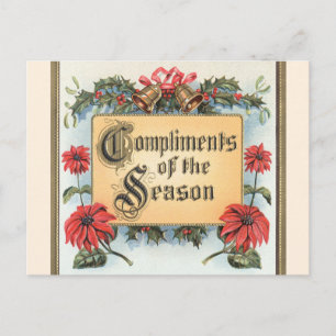 Klassieke kerstpoinsettia's in een sierlijke lijst feestdagenkaart