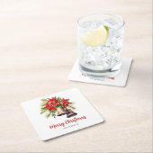 Klassieke kerstpuntjes en gouden klokken kartonnen onderzetters (Insitu)