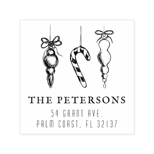 Klassieke kerstretourzending  zelfinktende stempel (Design)