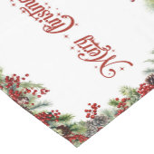 Klassieke kerstrode en witte punsettia bloemen korte tafelloper (Hoek)