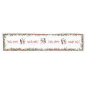 Klassieke kerstrode en witte punsettia bloemen korte tafelloper (Horizontaal)