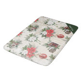 Klassieke kerstrode en witte punsettia katoen badmat (Gekanteld)