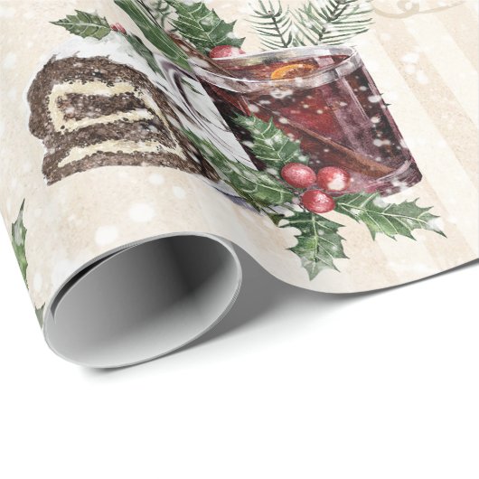 Klassieke kerstrode en witte punsettia katoen cadeaupapier (Rol Hoek)