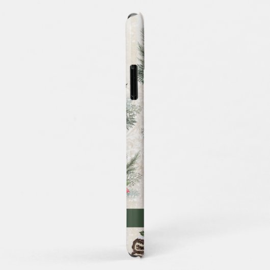 Klassieke kerstrode en witte punsettia katoen Case-Mate iPhone case (Achterkant/rechts)