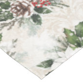 Klassieke kerstrode en witte punsettia katoen tafelkleed (Gekanteld)