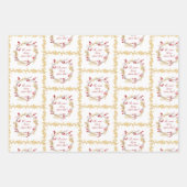 Klassieke kerstrode groene Waterverf familienaam Inpakpapier Vel (Voorkant 3)