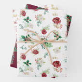 Klassieke kerstrode groene Waterverf familienaam Inpakpapier Vel (In situ)