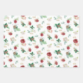 Klassieke kerstrode groene Waterverf familienaam Inpakpapier Vel (Voorkant)