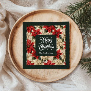 Klassieke Kerstservetten Met Gepersonaliseerde Blo Servet