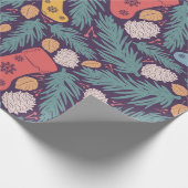 Klassieke kerstsierpatronen cadeaupapier (Hoek)