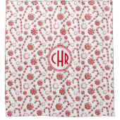 Klassieke kerstsnoepriet douchegordijn (Voorkant)