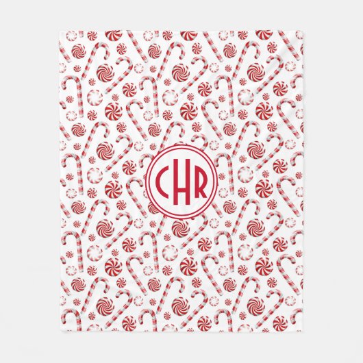 Klassieke kerstsnoepriet fleece deken (Voorkant)