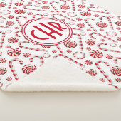 Klassieke kerstsnoepriet sherpa deken (3/4)