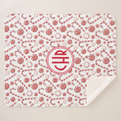 Klassieke kerstsnoepriet sherpa deken (Voorkant (horizontaal))