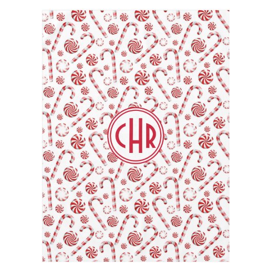 Klassieke kerstsnoepriet tafelkleed (Voorkant)