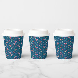 Klassieke kerstsnoersnoeren blauw papier papieren bekers