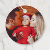 Klassieke kerstsnowflakes foto bedankjes labels (Achterkant)