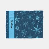 Klassieke kerstsnowflakken op aangepast blauw van fleece deken (Voorkant (Horizontaal))