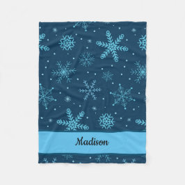 Klassieke kerstsnowflakken op aangepast blauw van  fleece deken