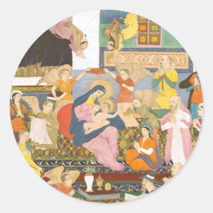Klassieke Kerststal – Sacred Heritage Fine Art Ronde Sticker