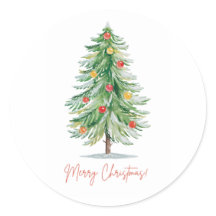 Klassieke kerststickers in waterverfstijl
