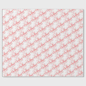 Klassieke  kerststijl rood en wit cadeaupapier (Vlak)