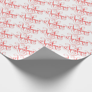 Klassieke  kerststijl rood en wit cadeaupapier
