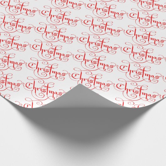 Klassieke  kerststijl rood en wit cadeaupapier (Hoek)