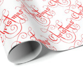 Klassieke  kerststijl rood en wit cadeaupapier (Rol Hoek)