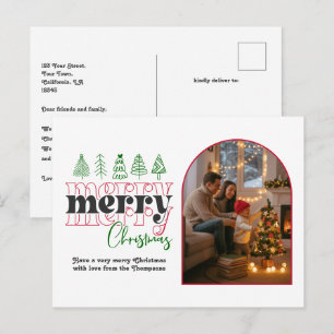 Klassieke Kerststok Knus Boog Foto Prettig Kerstfe Feestdagenkaart