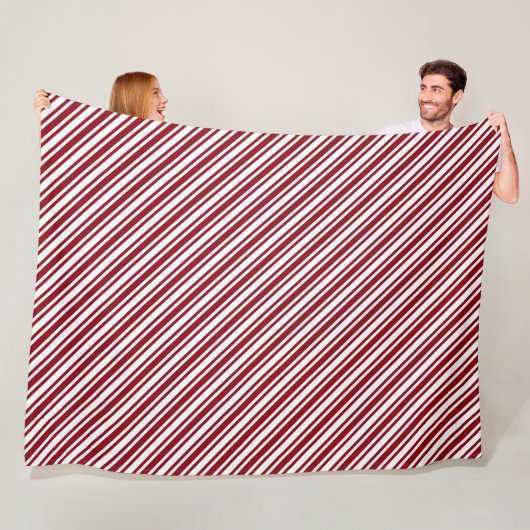 Klassieke Kerststok Streep Fleece Deken (In situ)
