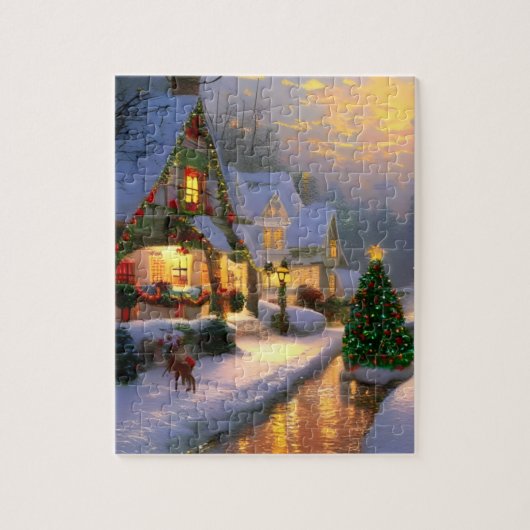 Klassieke kersttijd legpuzzel (Verticaal)