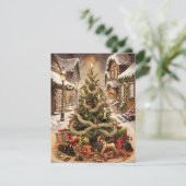 Klassieke Kersttraditie Feestdagenkaart (Staand voorkant)