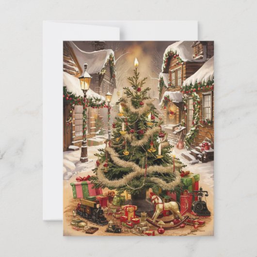 Klassieke Kersttraditie Feestdagenkaart (Voorkant)