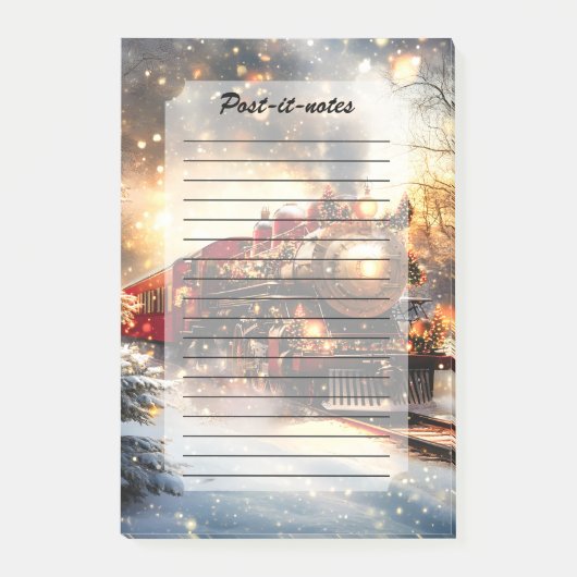 Klassieke Kersttrein Express op een Besneeuwde Nac Post-it® Notes (Voorkant)