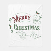 Klassieke Kersttypografie Fleece Deken (Voorkant)