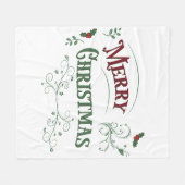 Klassieke Kersttypografie Fleece Deken (Voorkant (Horizontaal))