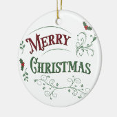 Klassieke Kersttypografie Keramisch Ornament (Links)