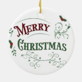 Klassieke Kersttypografie Keramisch Ornament (Achterkant)