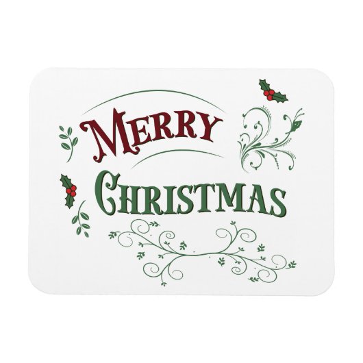 Klassieke Kersttypografie Magneet (Horizontaal)