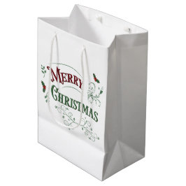 Klassieke Kersttypografie Medium Cadeauzakje