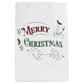 Klassieke Kersttypografie Medium Cadeauzakje (Voorkant)