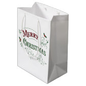 Klassieke Kersttypografie Medium Cadeauzakje (Achterkant Gekanteld)