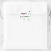 Klassieke Kersttypografie Ronde Sticker (Tas)