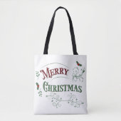 Klassieke Kersttypografie Tote Bag (Voorkant)